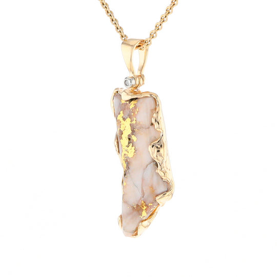 Gold Quartz Freeform Pendant (G2)