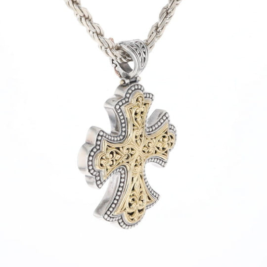 Sterling and 18K Gold Konstantino Cross Pendant
