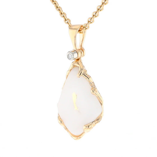 Gold Quartz Freeform Pendant (G2)