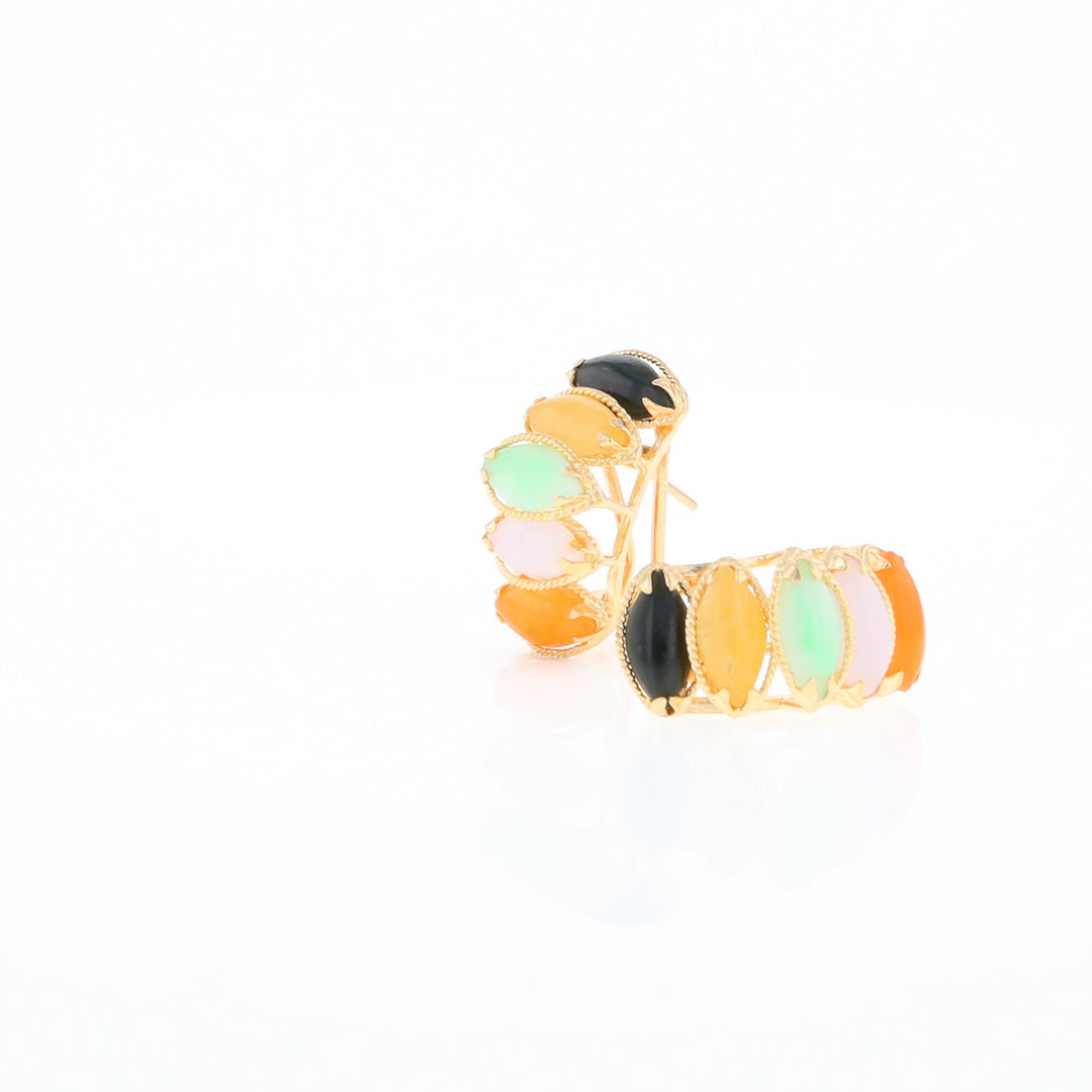 Multi-Color 5-Stone Earrings