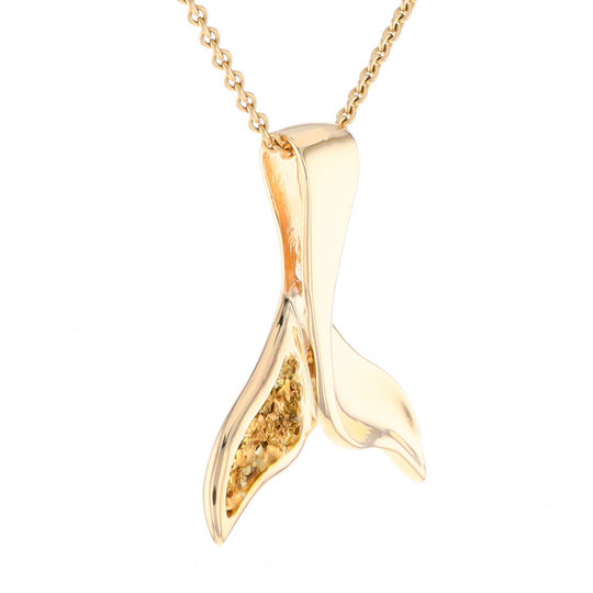 Whale Tail Necklaces Natural Nuggets Inlaid Sea Life Pendant