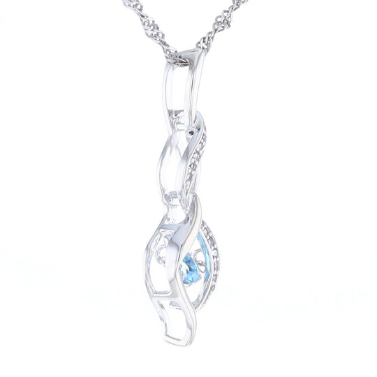 Floating Topaz Twisted Necklace