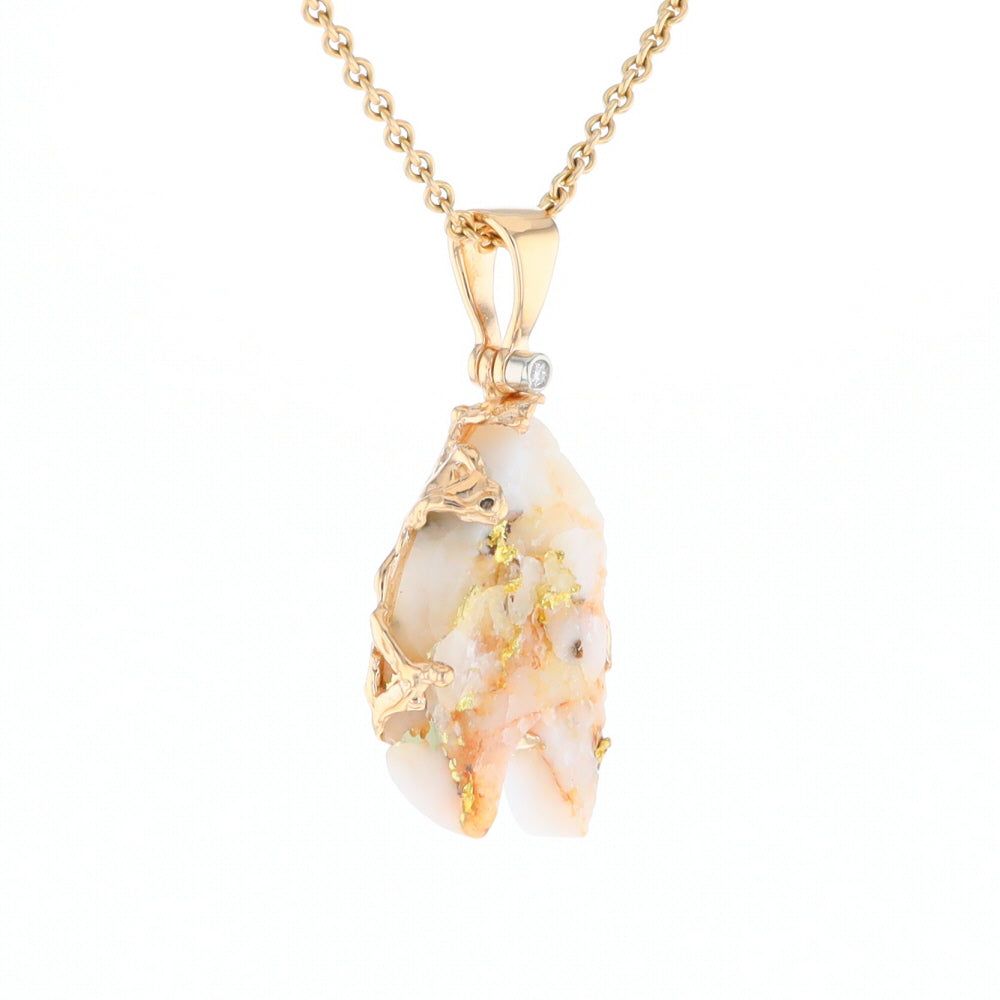 Rough Gold Quartz Freeform Pendant