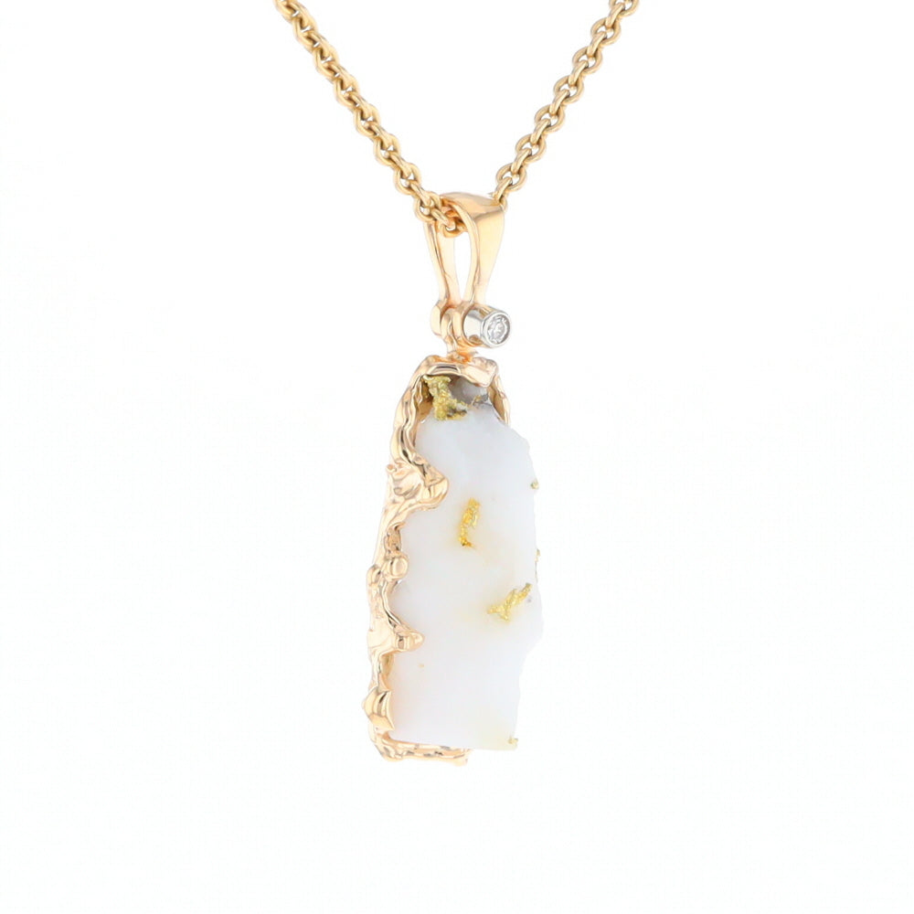 Rough Gold Quartz Freeform Pendant