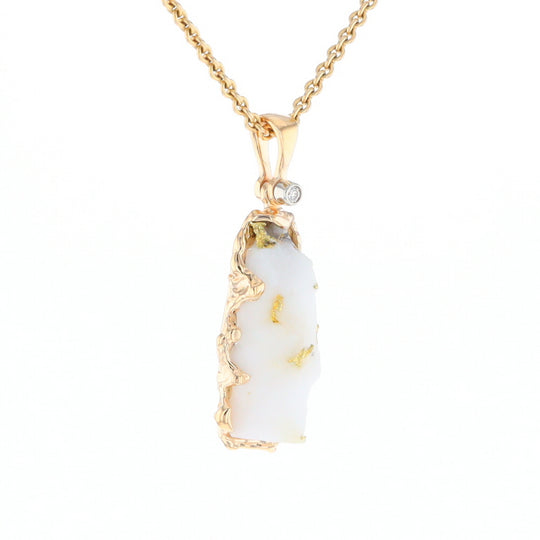 Rough Gold Quartz Freeform Pendant