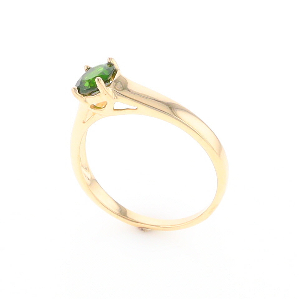 Chrome Diopside Solitaire Ring