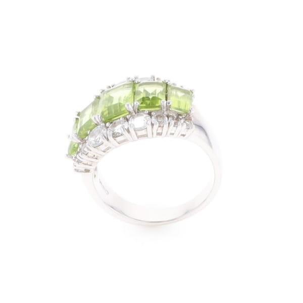 Peridot and CZ Cocktail Ring