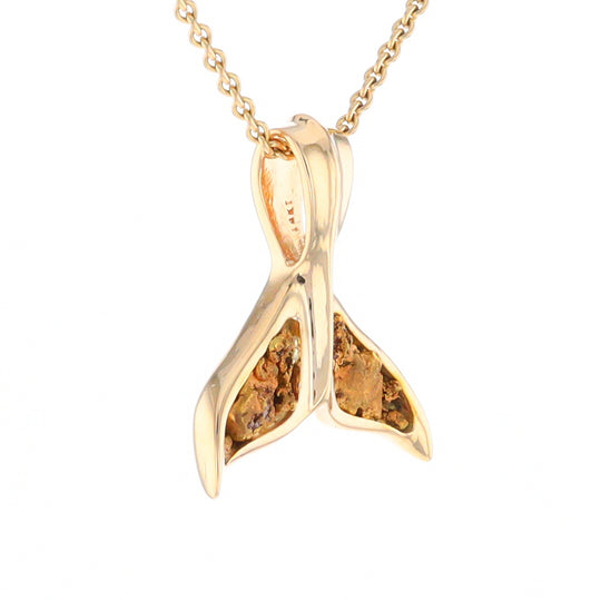 Whale Tail Necklaces Double Natural Nuggets Inlaid Sea Life Pendant