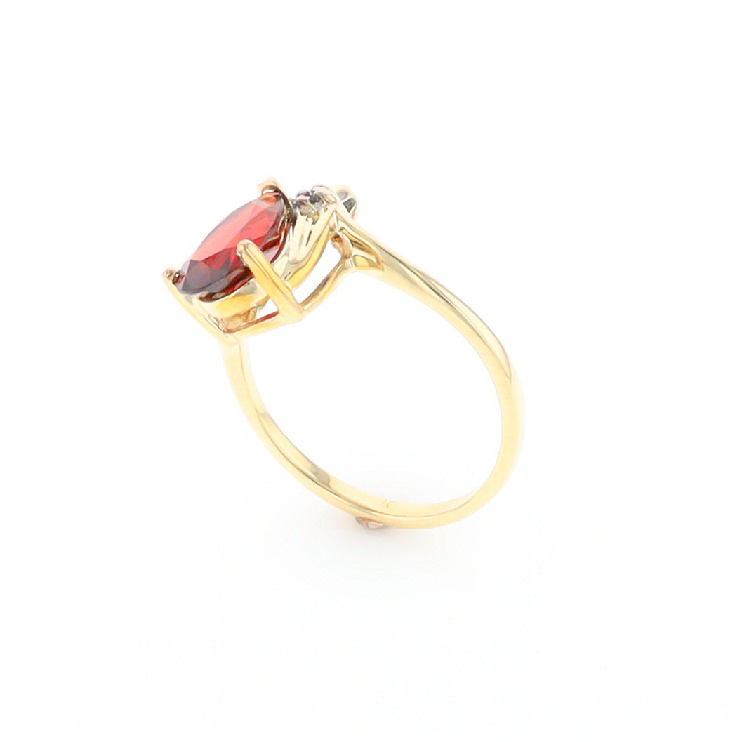 Pear Garnet Ring