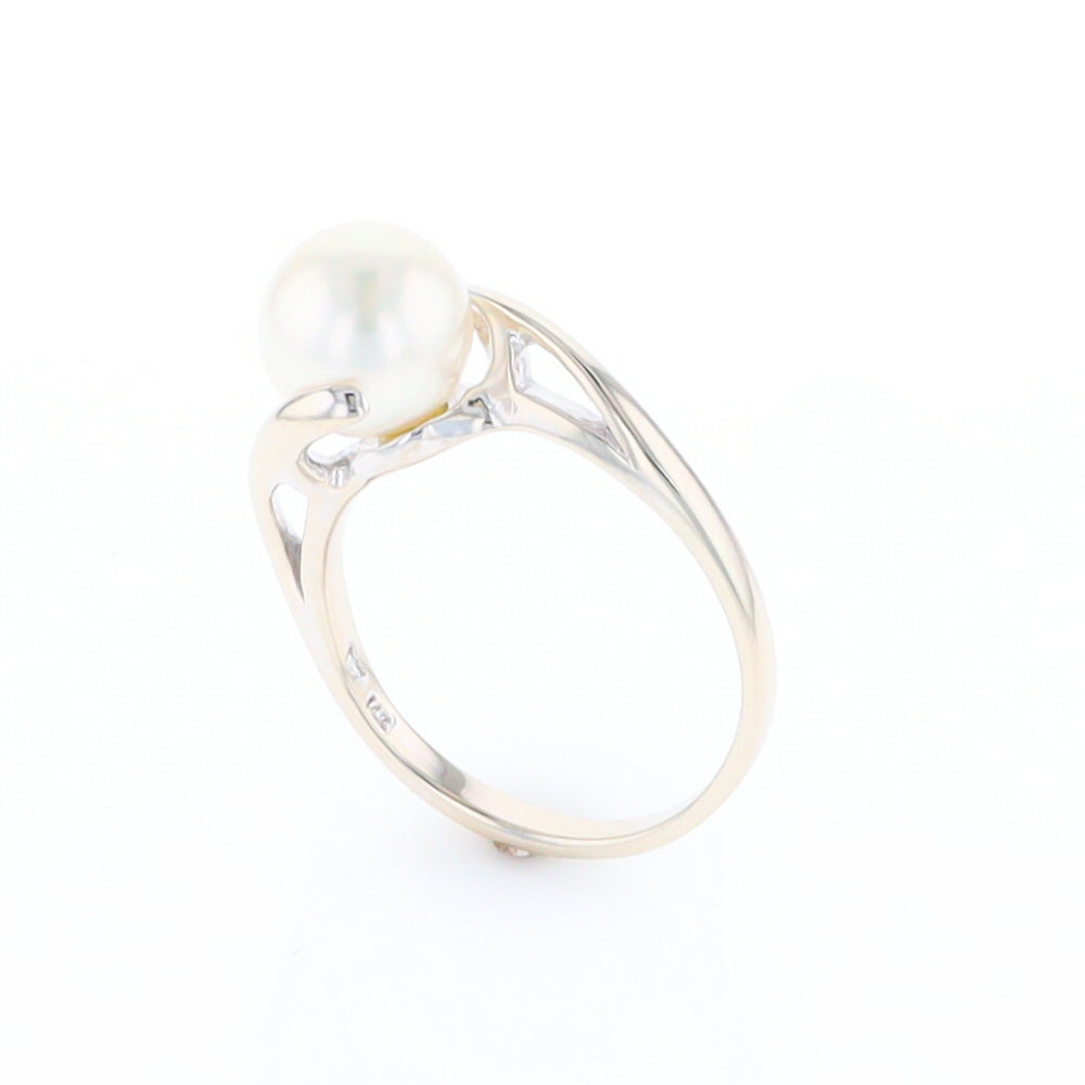 Pearl Solitaire Bypass Ring