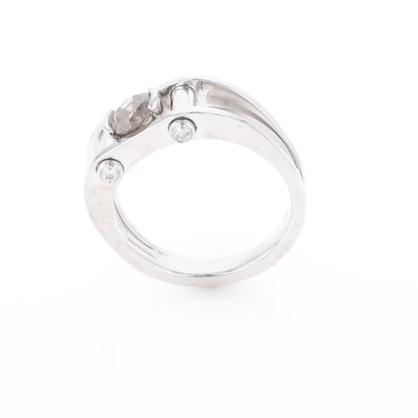Men's Contemporary White Gold Industrial Brown Diamond Ring