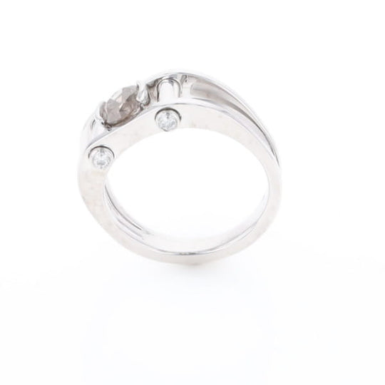 Men's Contemporary White Gold Industrial Brown Diamond Ring