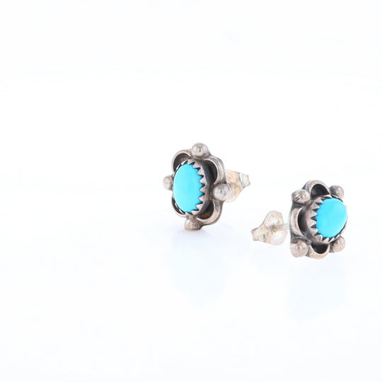 Turquoise Floral Framed Earrings