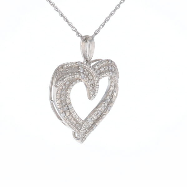Frosted Diamond Heart Necklace