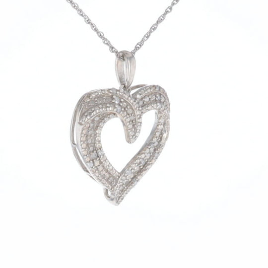 Frosted Diamond Heart Necklace