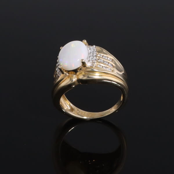 Opal Diamond Channels Ring