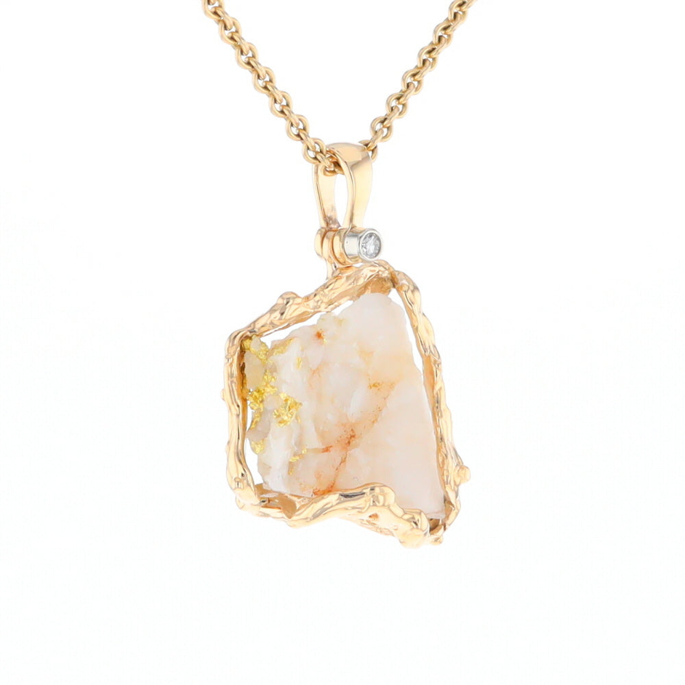 Rough Gold Quartz Freeform Pendant