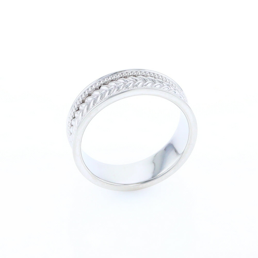 Braided White Gold Men's Ring