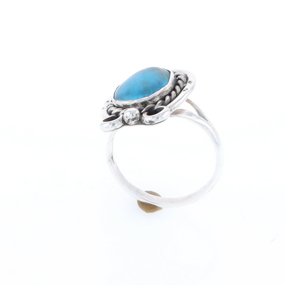 Native Turquoise Rope Design Ring