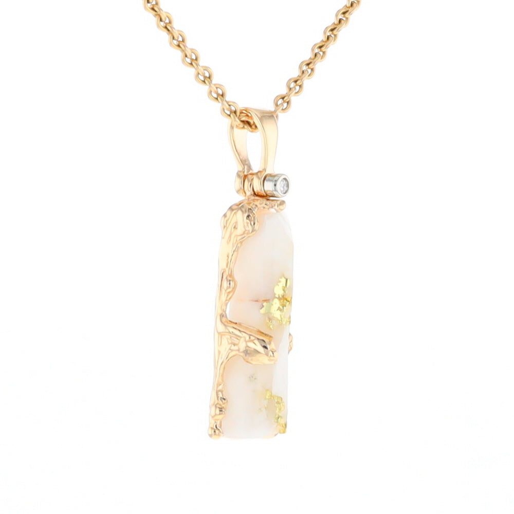 Gold Quartz Freeform Pendant - G1