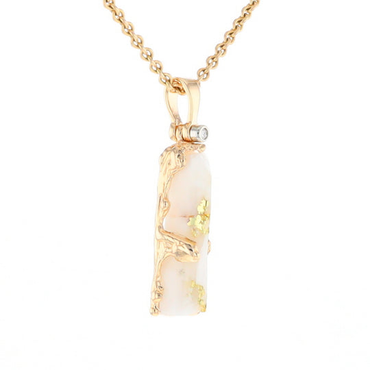 Gold Quartz Freeform Pendant - G1