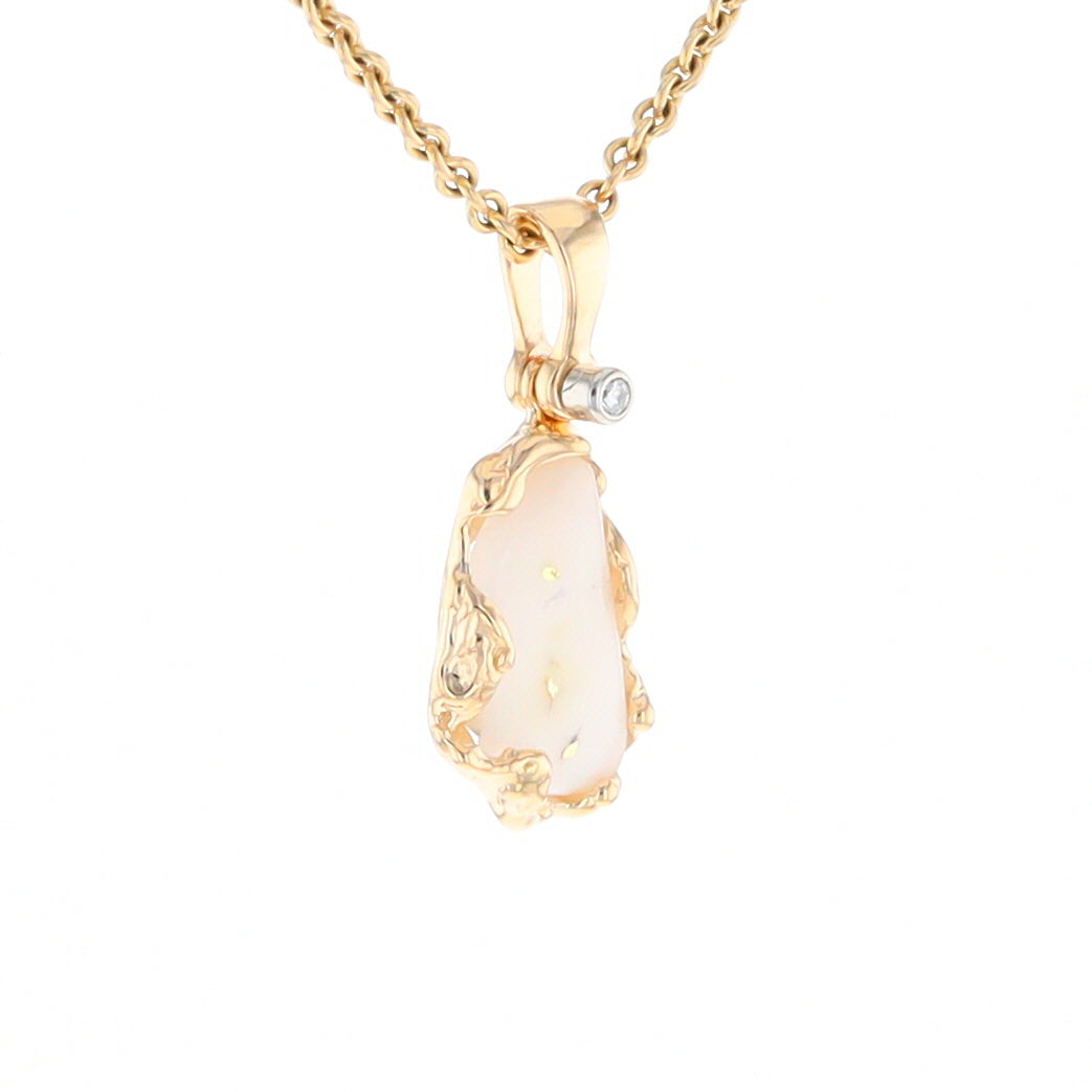 Gold Quartz Freeform Pendant (G2)