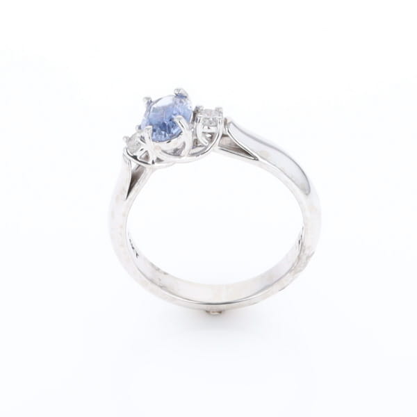 Ceylon Sapphire Three-Stone Trellis Ring