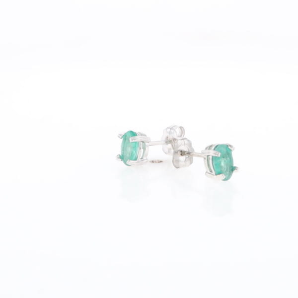 Oval Emerald Stud Earrings
