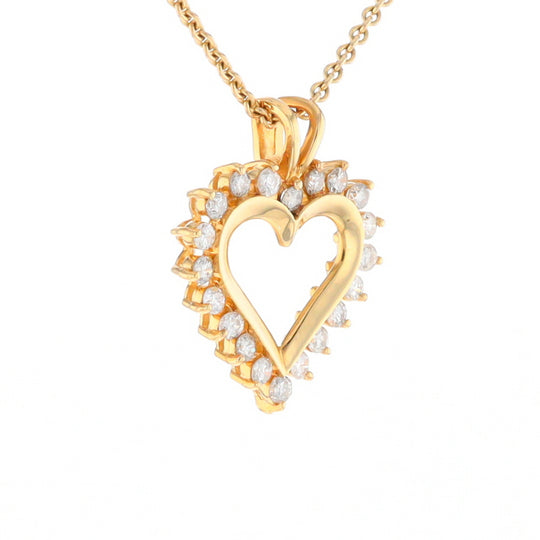 Open Heart Diamond Halo Pendant