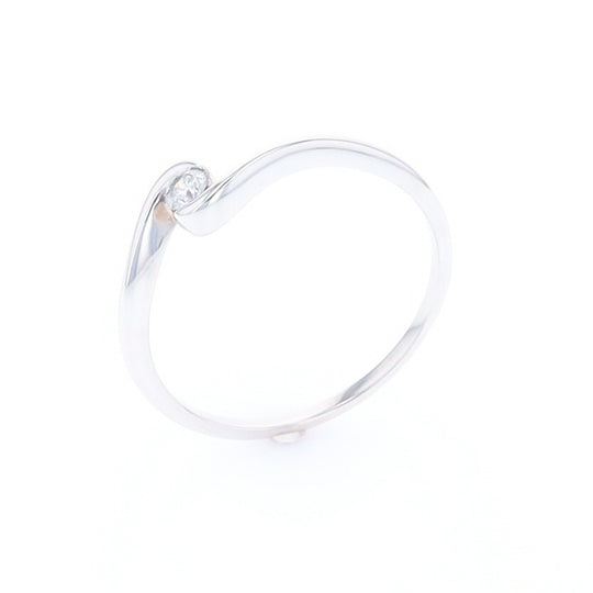 White Gold Wrap Solitaire Ring