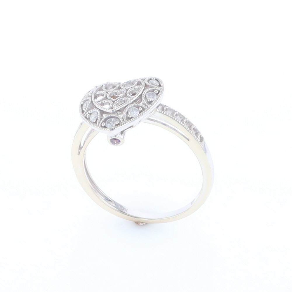 Open Heart Filigree Ring