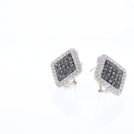 Pavé Black and White Diamond Earrings