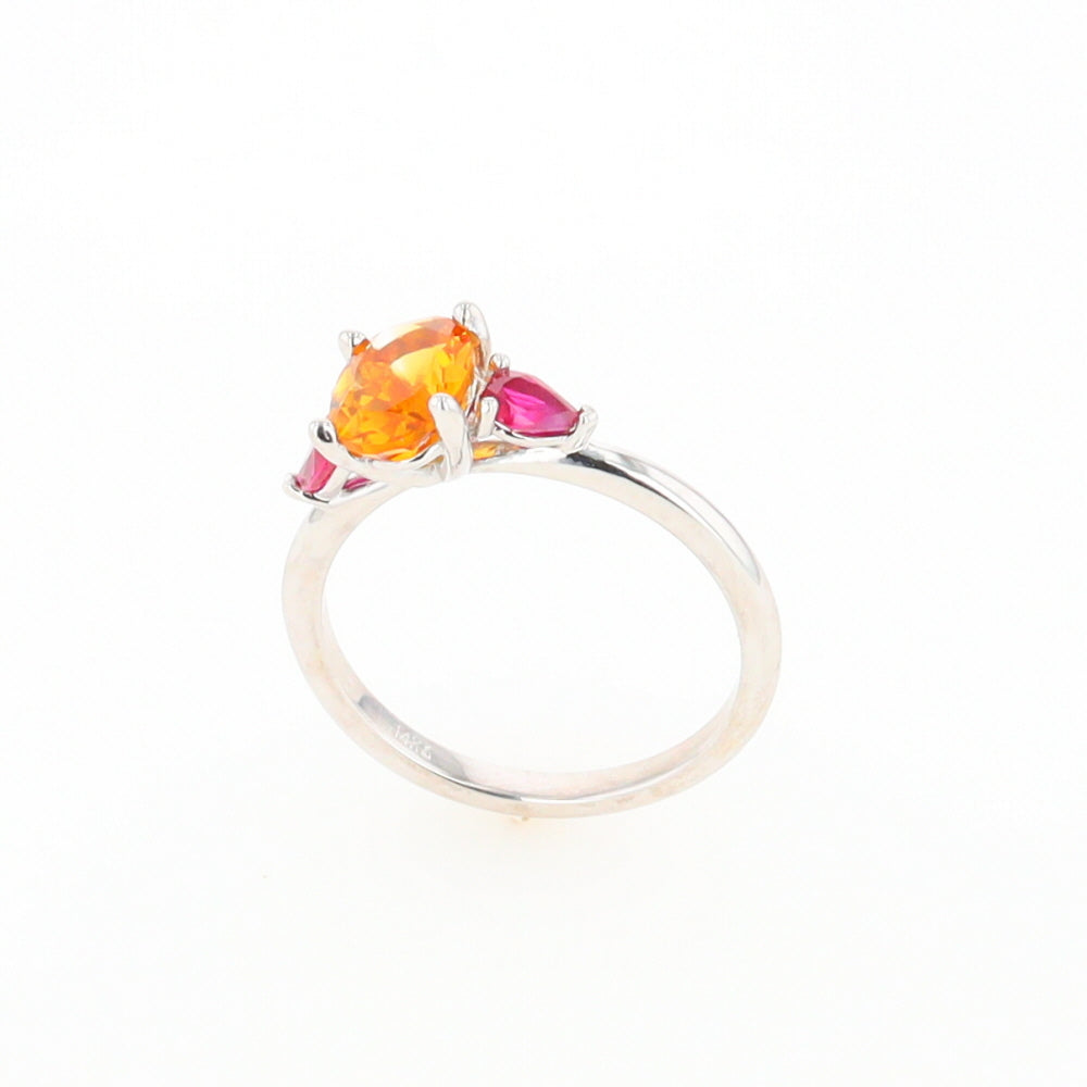 Fall Season Citrine and Ruby Ring