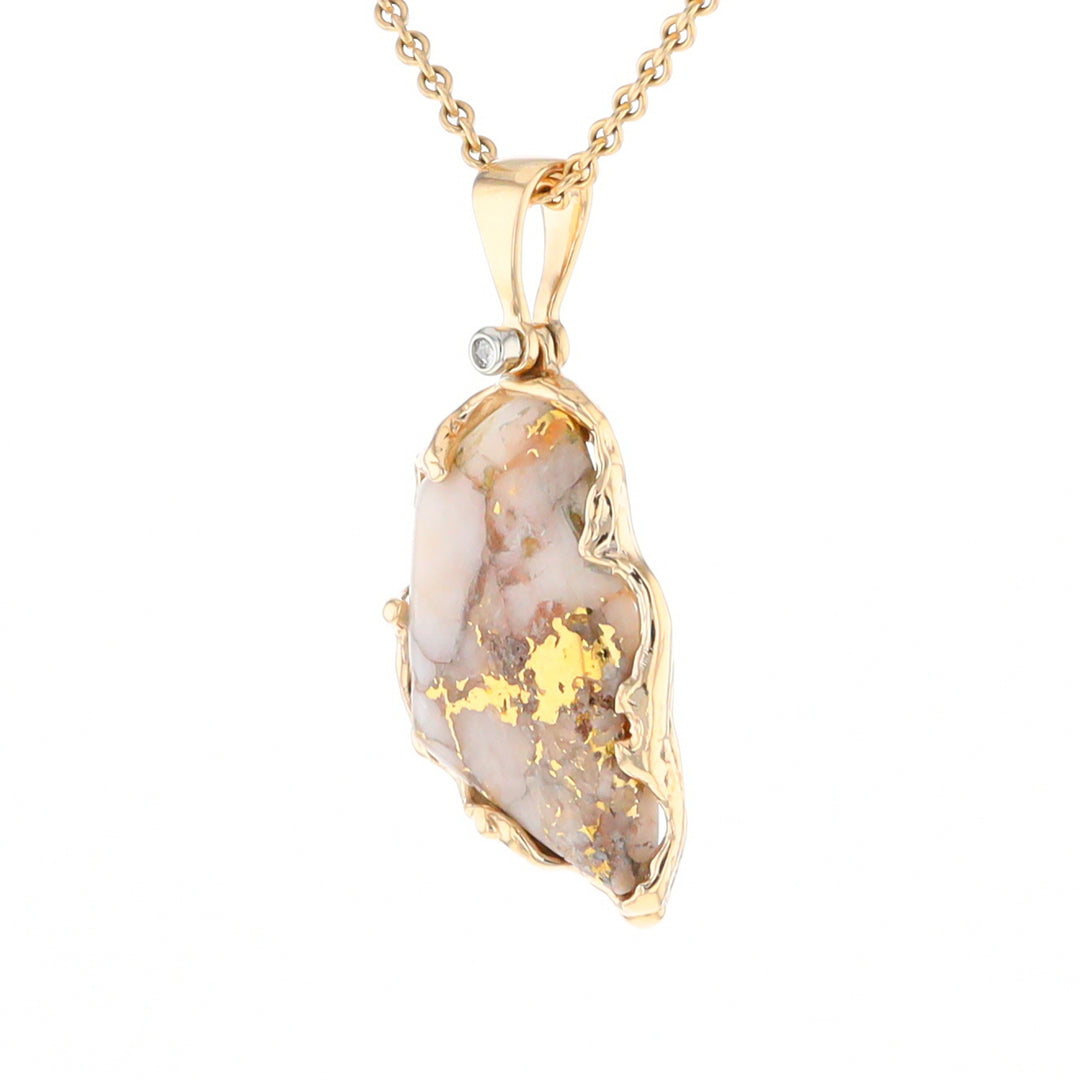 Gold Quartz Freeform Pendant (G2)