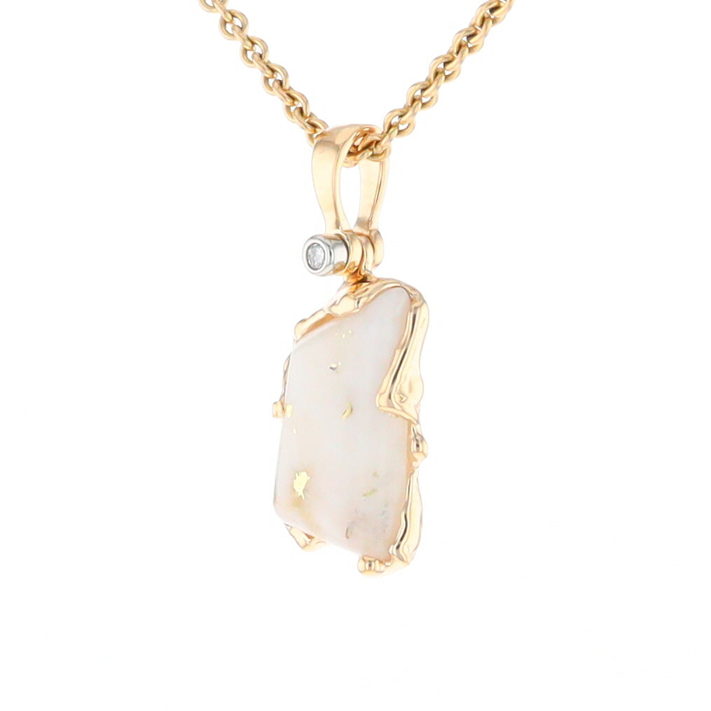 Gold Quartz Freeform Pendant  (G2)