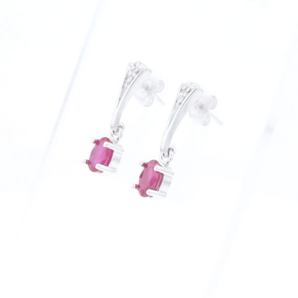 Oval Ruby Dangle Earrings