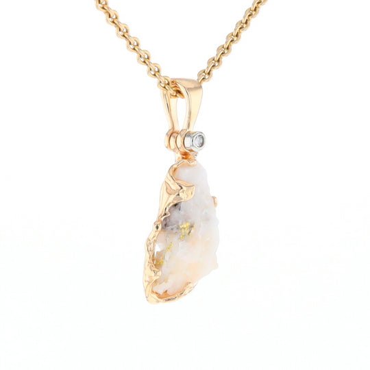 Rough Gold Quartz Freeform Pendant