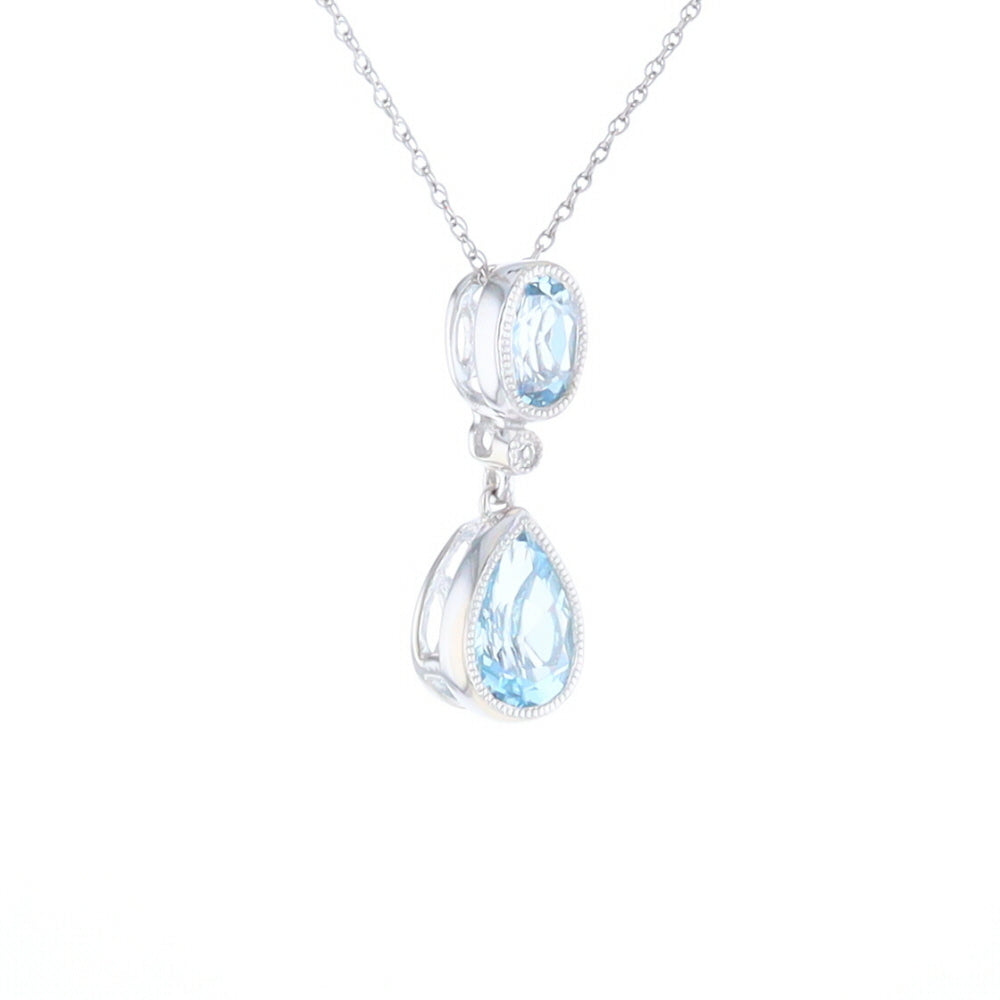 Oval and Pear-Shaped Aquamarine Pendant