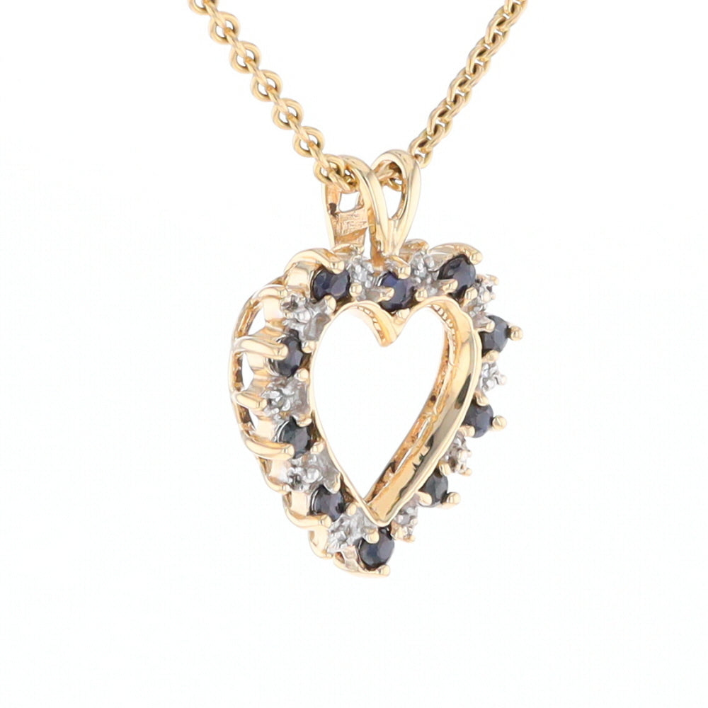 Open Heart Sapphire & Diamond Pendant