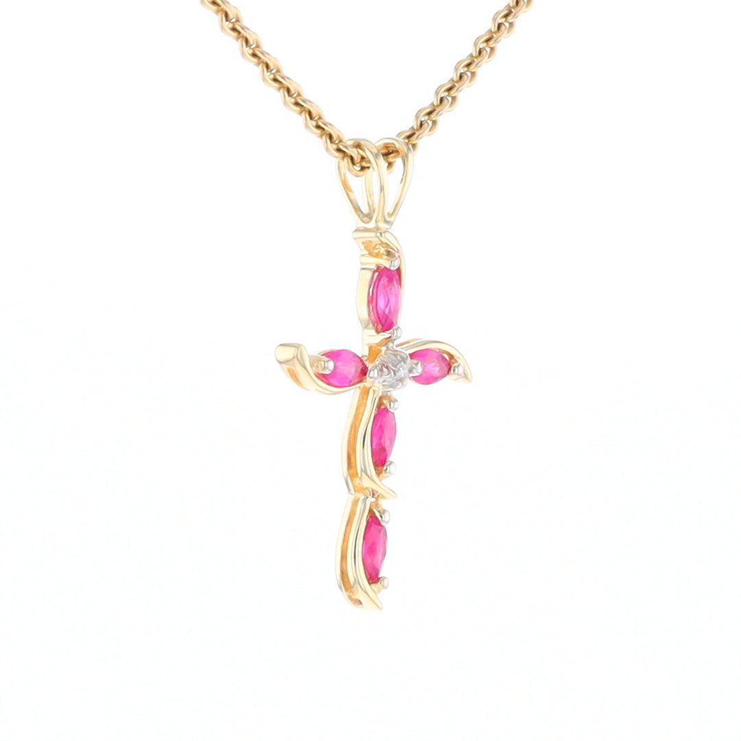 Marquise Ruby Cross