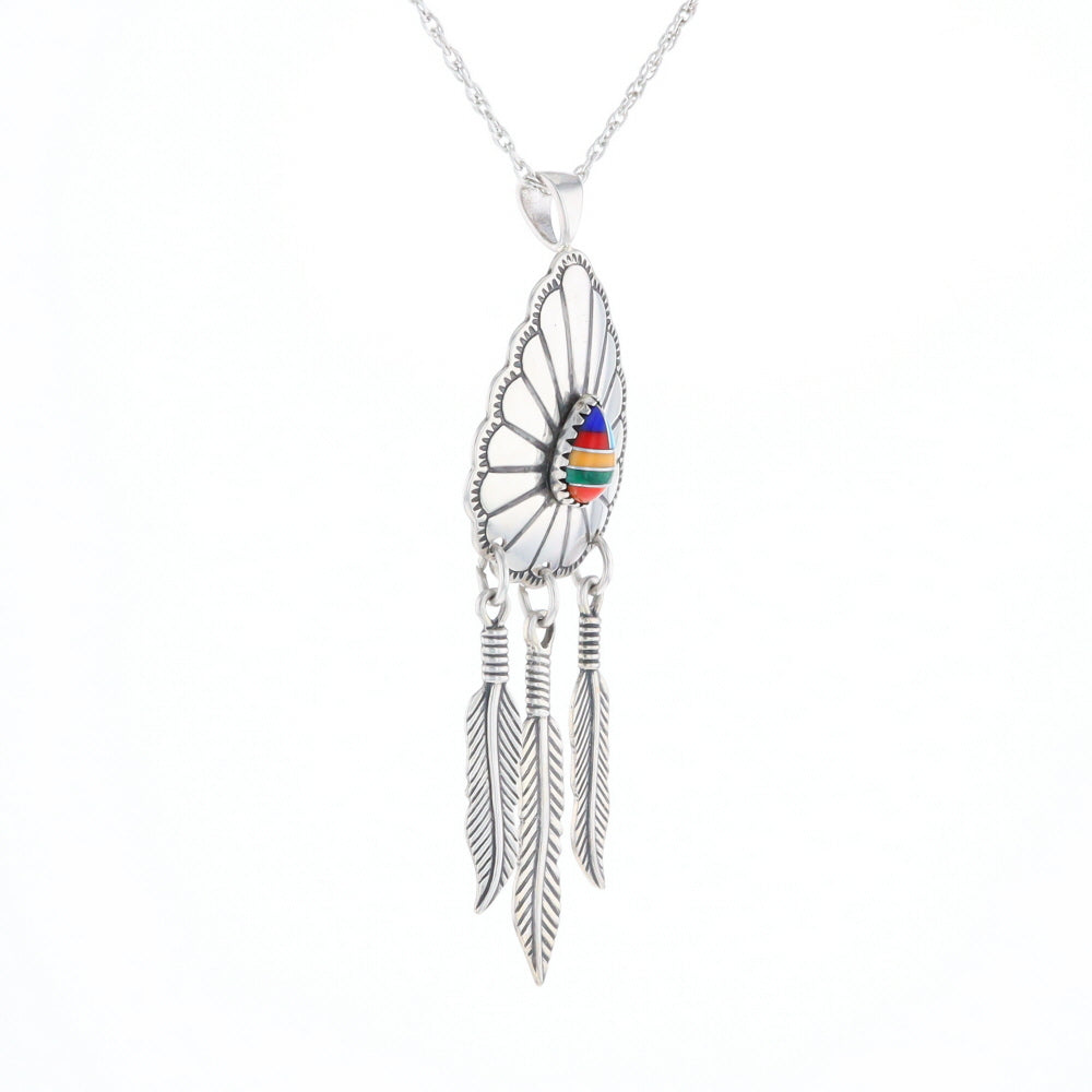 Native Feather Dangle Pendant