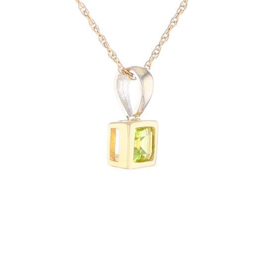 Two-Tone Bezel Peridot Pendant