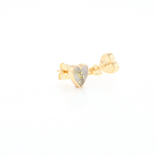 Gold Quartz Heart Stud Earrings - G2