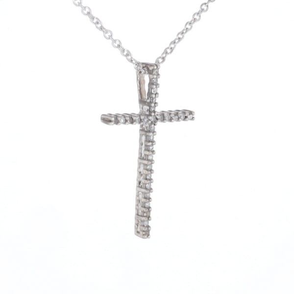 Thin Diamond Cross Necklace