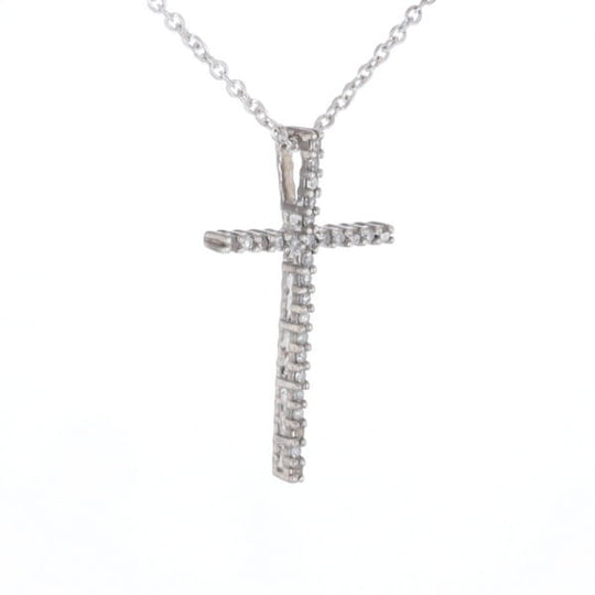 Thin Diamond Cross Necklace