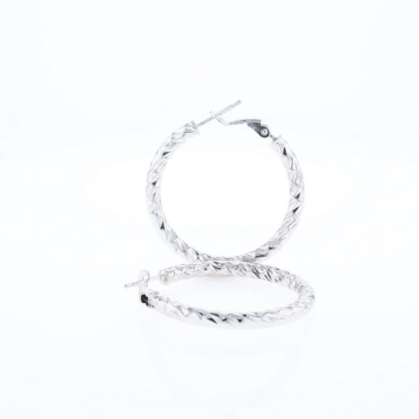 Diamond Cut Hoop Earrings