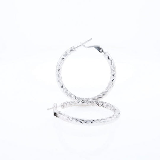 Diamond Cut Hoop Earrings