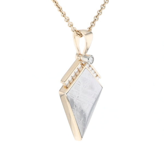 Meteorite Kite Shape Inlaid Pendant with 0.19ctw Diamonds
