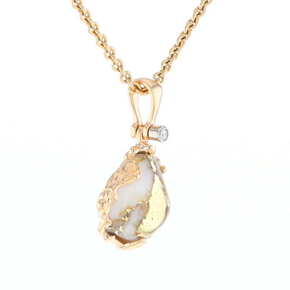 Gold Quartz Freeform Pendant