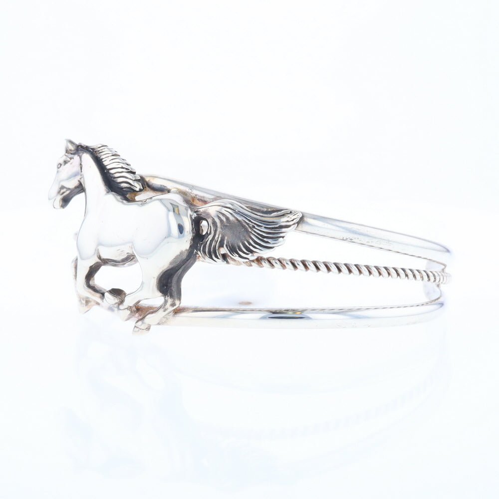 Silver Horse Native Cuff Bracelet